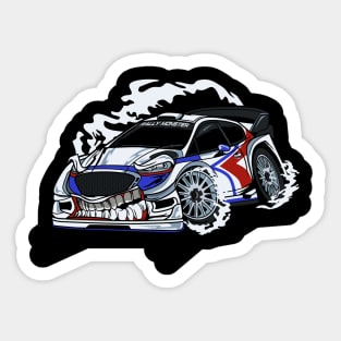 WHITE MONSTER RALLY CAR Sticker